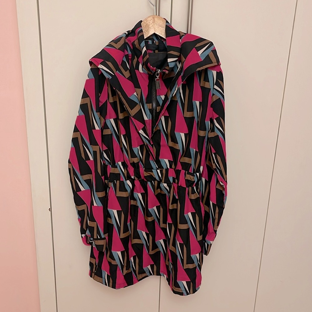 Multi color hooded dress